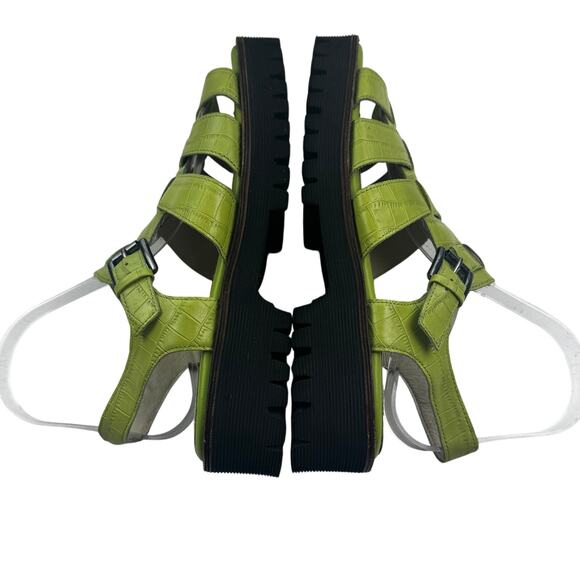 Intentionally Haddie Dad Green Croc Fisherman Chunky Sandals Women's Size 9 - Picture 5 of 9